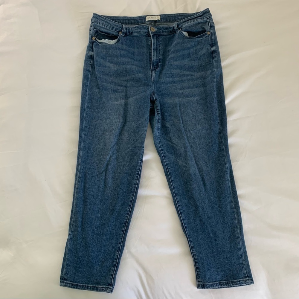 Eloquii Blue Straight Leg Jeans